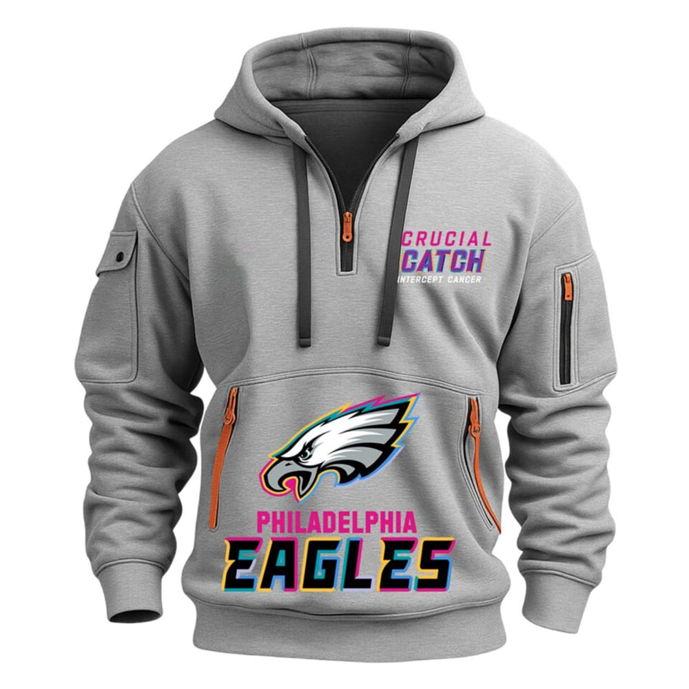 2025 Eagles Crucial Catch Quarter Zip Hoodie 2025 Eagles Crucial Catch Quarter Zip Hoodie