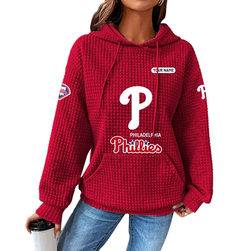 2025 Personalized Phillies Waffle Hoodie 2025 Personalized Phillies Waffle Hoodie