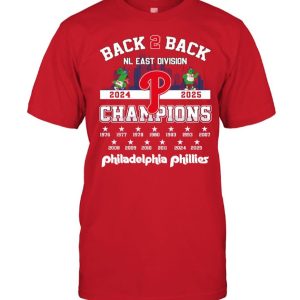 2025 Phillies Back To Back NL East Division Champions Shirt1