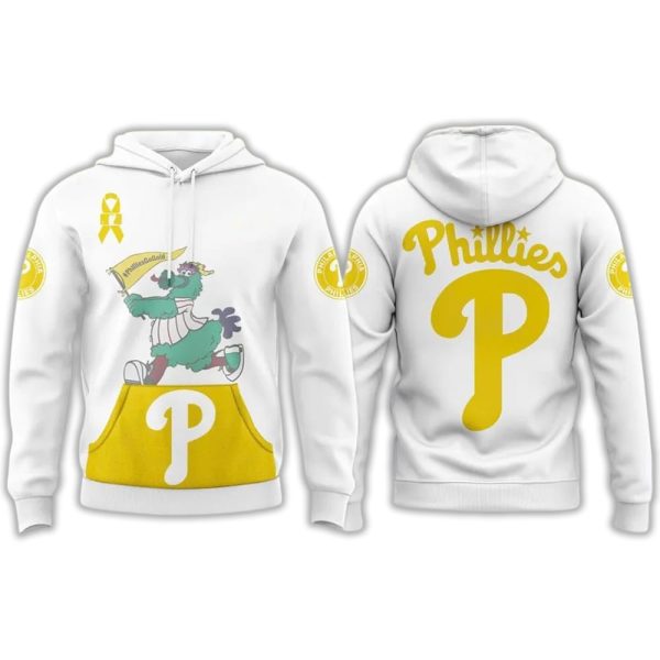 2025 Phillies Phanatic Nemours Childhood Cancer Awareness Night Hoodie