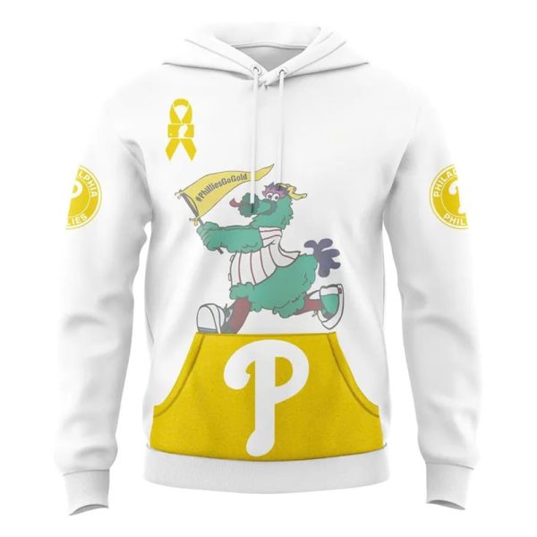 2025 Phillies Phanatic Nemours Childhood Cancer Awareness Night Hoodie