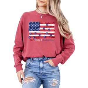 Red White Blueberries Long Sleeve Shirt Charlie Kirk1