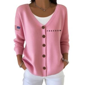 Charlie Kirk Freedom American Flag Casual Cardigan1