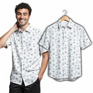 Luigi Mangione Spring Summer Blue Disty Floral Shirt