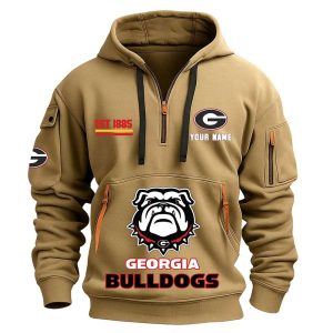 Persionalized Bulldogs Est 1885 Quarter Zip Hoodie2