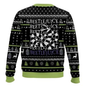 Beetlejuice It Snow Time Christmas Ugly Sweater1