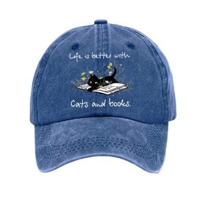 Life Is Better With Cats And Books Hat 2 Life Is Better With Cats And Books Hat2