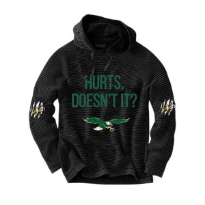Eagles Hurts Doesnt It Waffle Hoodie