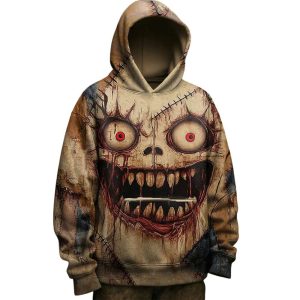 Men’s Retro Halloween Printed Hoodie