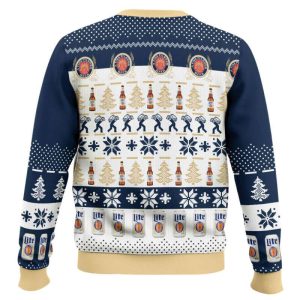 Miller Lite Santa Drunk Ugly Christmas Sweater1