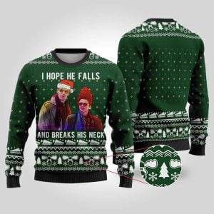 I Hope He Falls National Lampoon Ugly Christmas Sweater1