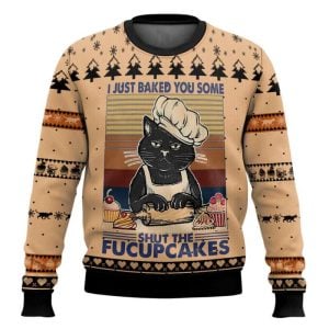 Shut The Fucupcakes Christmas Ugly Christmas Sweater