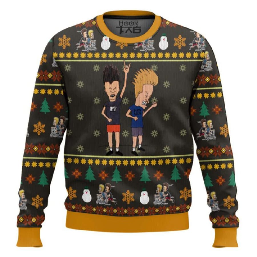 Beavis And Butthead Rock On Ugly Christmas Sweater Beavis And Butthead Rock On Ugly Christmas Sweater