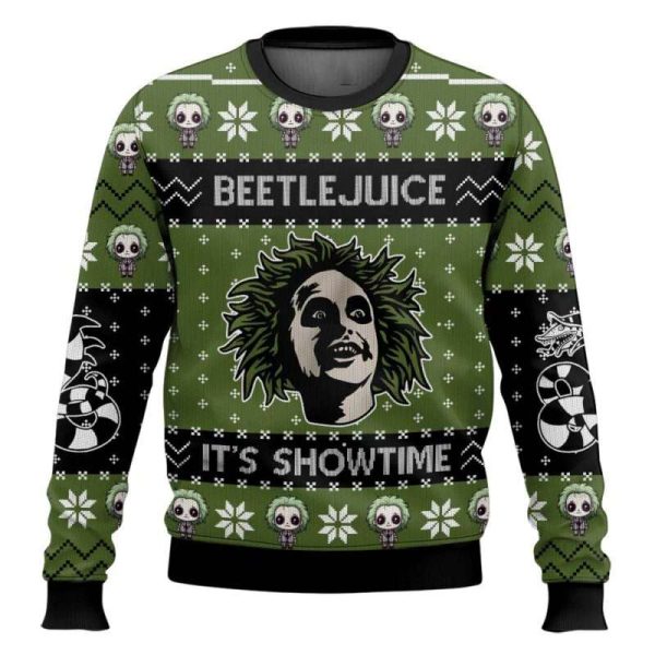 Beetlejuice It’s Showtime Ugly Christmas Sweater