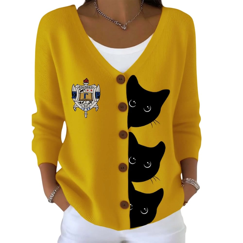 Black Cat Sigma Gamma Rho Sisterhood Cardigan Black Cat Sigma Gamma Rho Sisterhood Cardigan