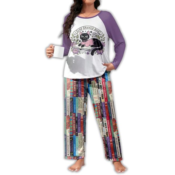 Book Lover Raglan Lounge Pajamas I Read Banned Books