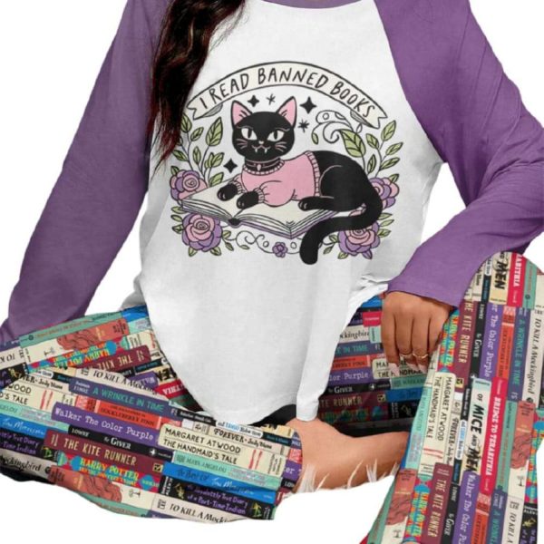 Book Lover Raglan Lounge Pajamas I Read Banned Books