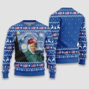 Van Gogh Trump Ugly Christmas Sweater