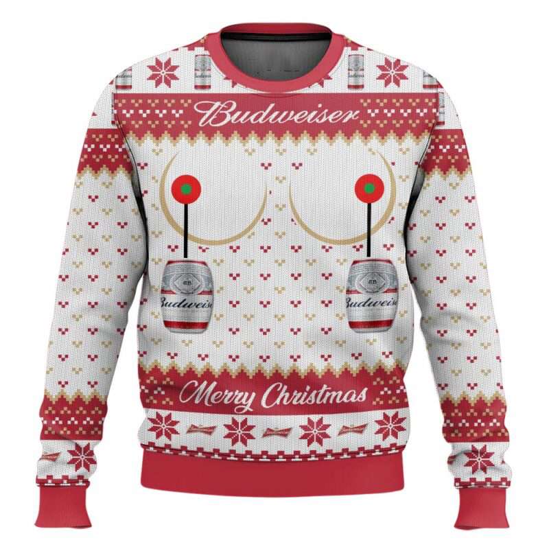 Budweiser Titties Funny Ugly Christmas Sweater Budweiser Titties Funny Ugly Christmas Sweater
