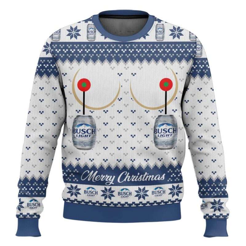 Busch Light Titties Funny Ugly Christmas Sweater Busch Light Titties Funny Ugly Christmas Sweater