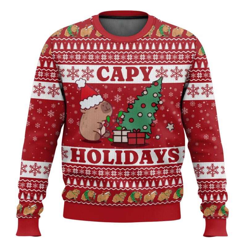 Capy Holidays Christmas Ugly Sweater Capy Holidays Christmas Ugly Sweater