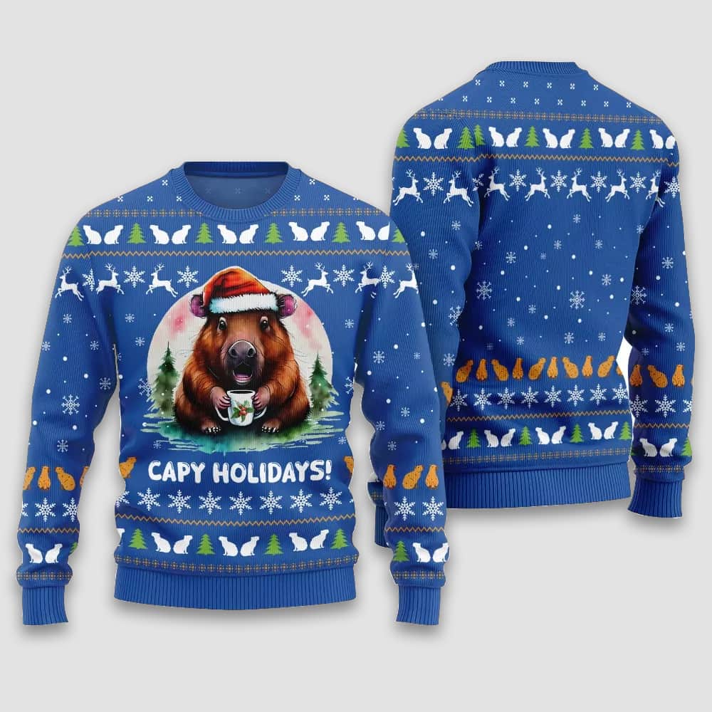 Capy Holidays Ugly Christmas Sweater Capy Holidays Ugly Christmas Sweater