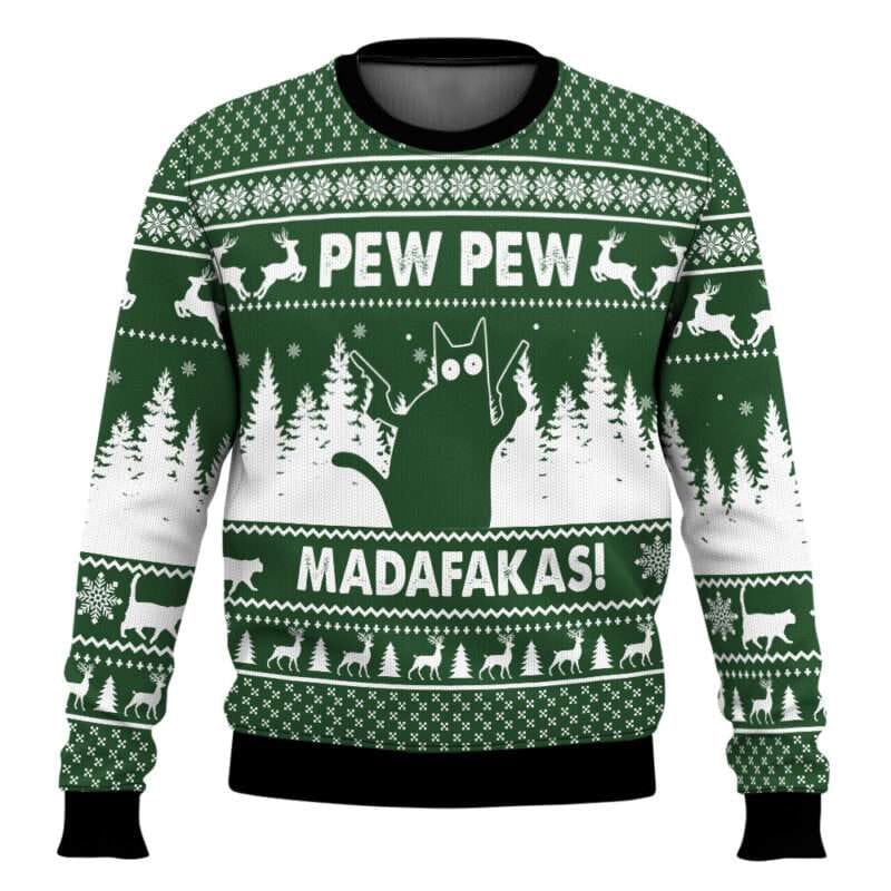 Cat Pew Pew Ugly Christmas Sweater Cat Pew Pew Ugly Christmas Sweater