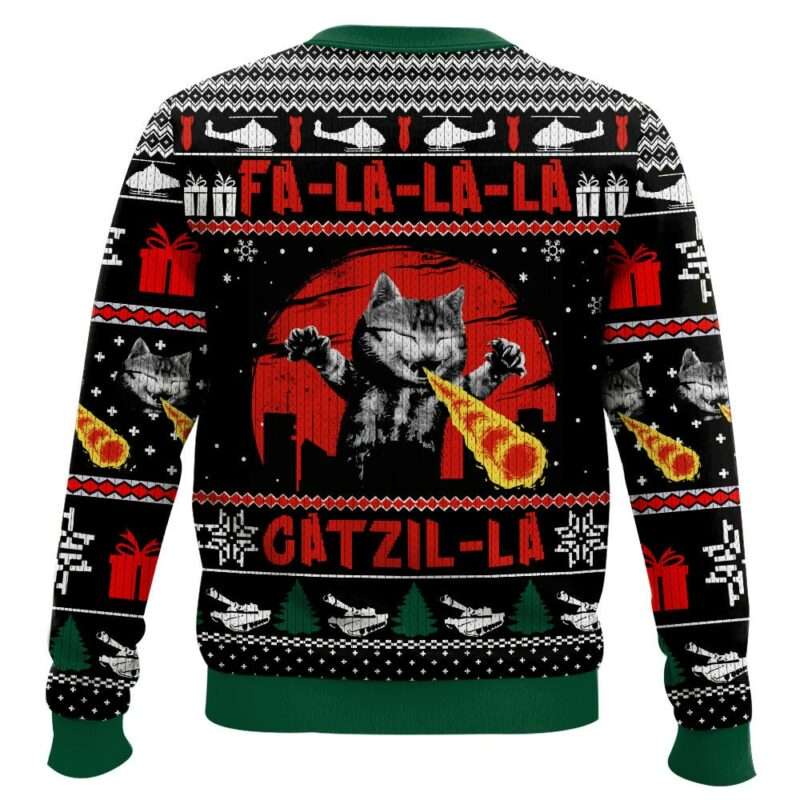 Catzila Ugly Christmas Sweater Catzila Ugly Christmas Sweater