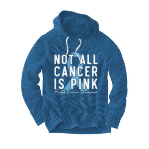 Men’s Prostate Cancer Awareness Ribbon Waffle Casual Hoodie