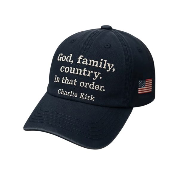 Charlie Kirk God Family Country In That Order Hat