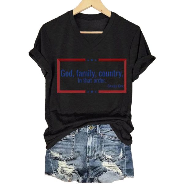 Charlie Kirk God Family Country In That Order Shirt