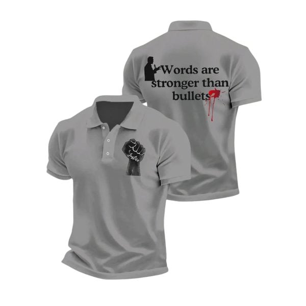 Charlie Kirk Words Are Stronger Than Bullets Polo Shirt