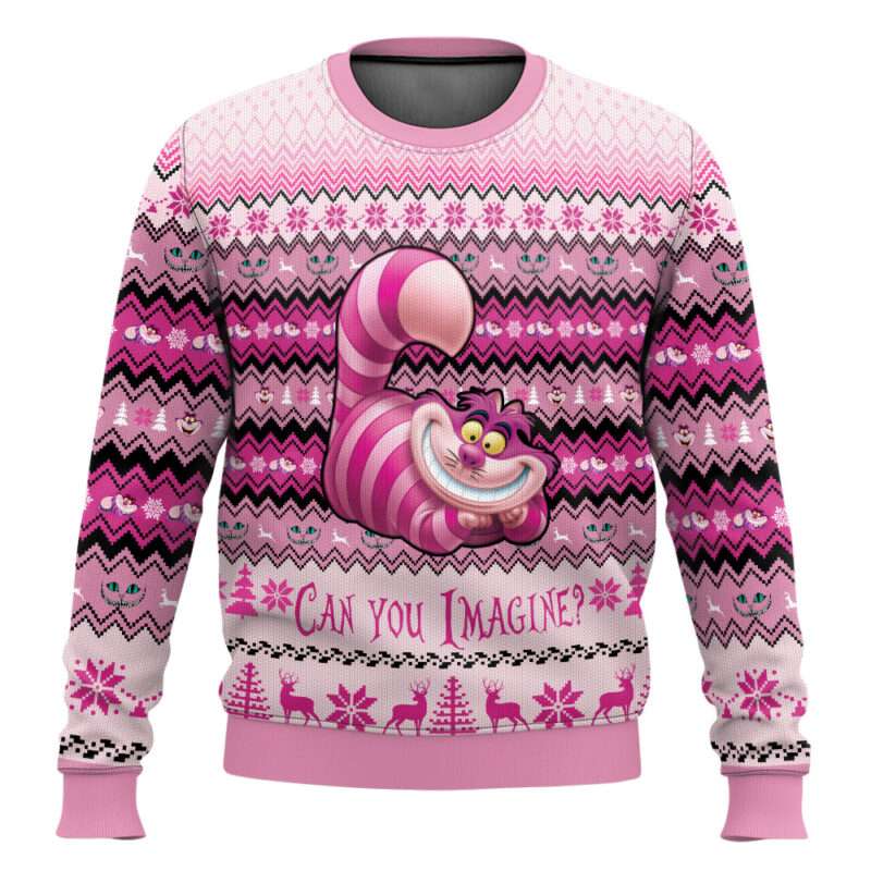 Cheshire Cat Alice in Wonderland Ugly Christmas Sweater Cheshire Cat Alice in Wonderland Ugly Christmas Sweater