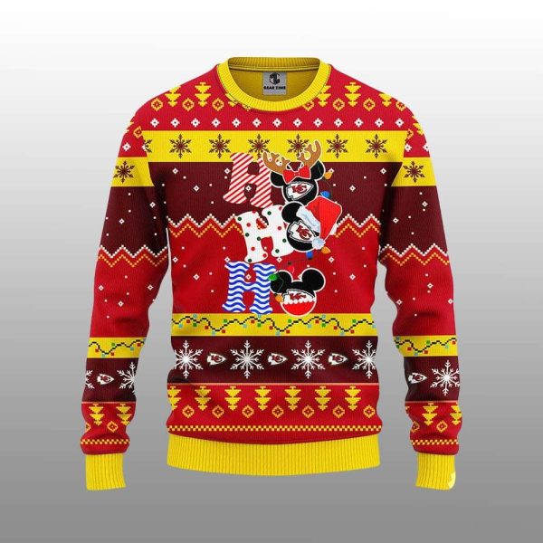 Chiefs HoHoHo Mickey Ugly Christmas Sweater