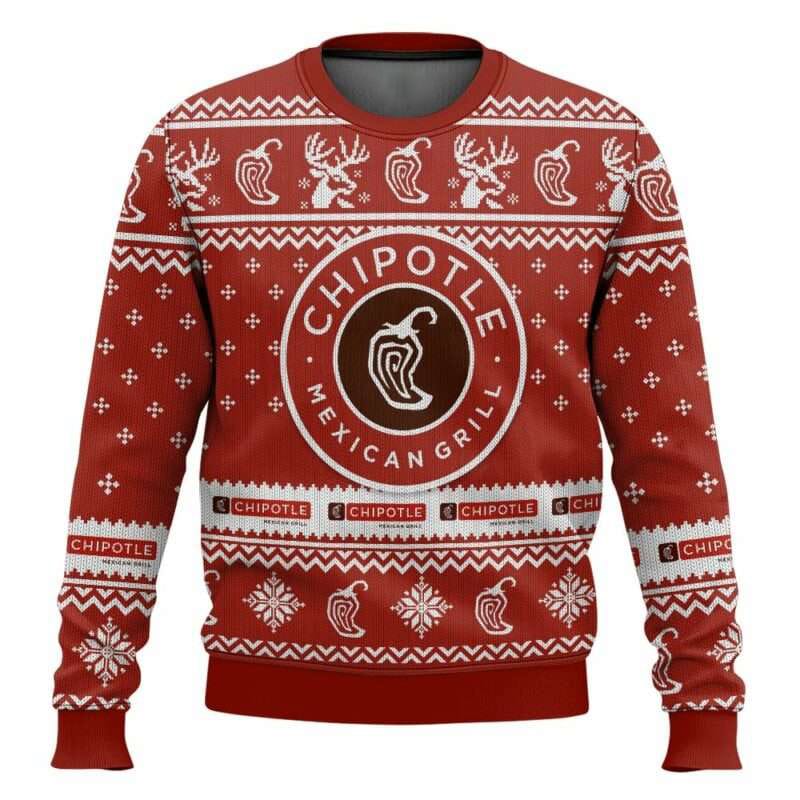 Chipotle Mexican Grill Ugly Christmas Sweater Chipotle Mexican Grill Ugly Christmas Sweater