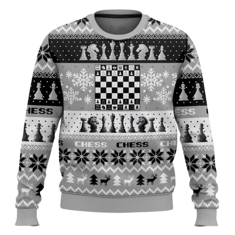 Christmas Chess Board Games Ugly Christmas Sweater Christmas Chess Board Games Ugly Christmas Sweater