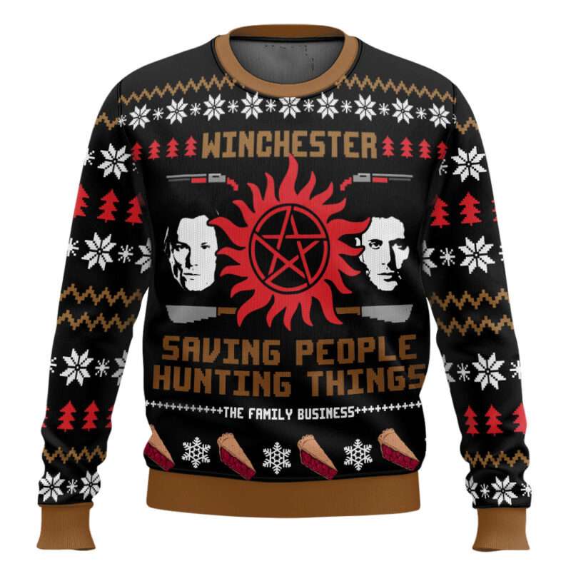 Christmas With The Winchesters Supernatural Ugly Christmas Sweater Christmas With The Winchesters Supernatural Ugly Christmas Sweater