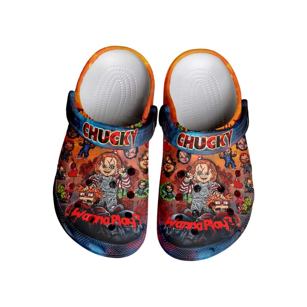 Chucky x Halloween Wanna Play Crocs Clogs Chucky x Halloween Wanna Play Crocs Clogs