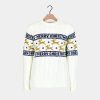 Classy White Reindeer Family Cotton Ugly Christmas Sweater
