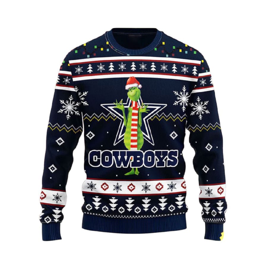 Cowboys Funny Grnch Ugly Christmas Sweater Cowboys Funny Grnch Ugly Christmas Sweater