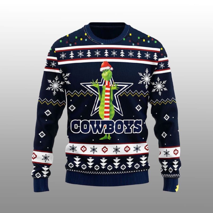 Cowboys Funny Grnch Ugly Christmas Sweater Cowboys Funny Grnch Ugly Christmas Sweater