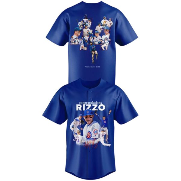 Cubs Legend Anthony Rizzo Jersey Thank You Rizz