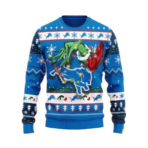Lions The Hand Of Grnch Ugly Christmas Sweater