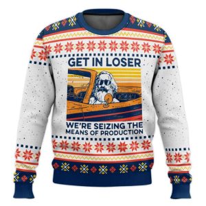 Karl Marx Get In Loser Ugly Christmas Sweater