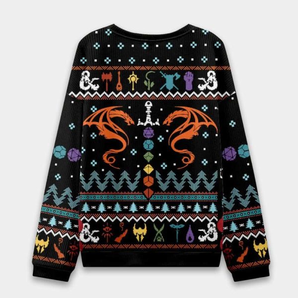 DND Dragon Dice Weapon Ugly Christmas Sweater