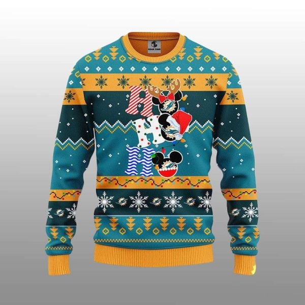 Dolphins HoHoHo Mickey Ugly Christmas Sweater