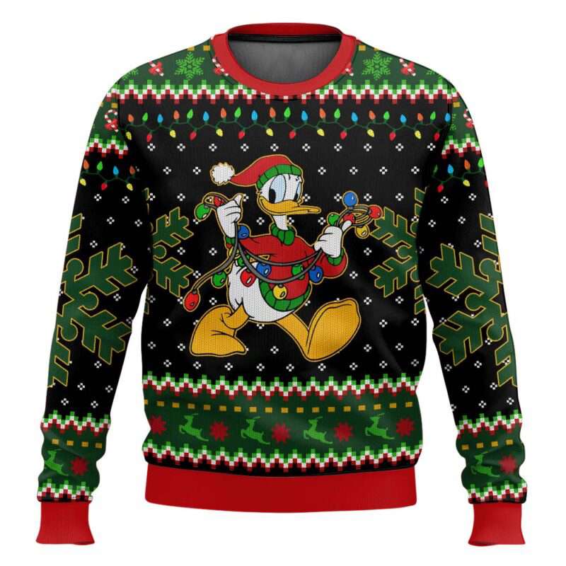 Donald Duck Christmas Lights Ugly Christmas Sweater Donald Duck Christmas Lights Ugly Christmas Sweater