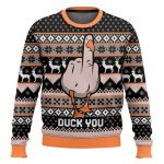 Duck You Funny Christmas Ugly Sweater