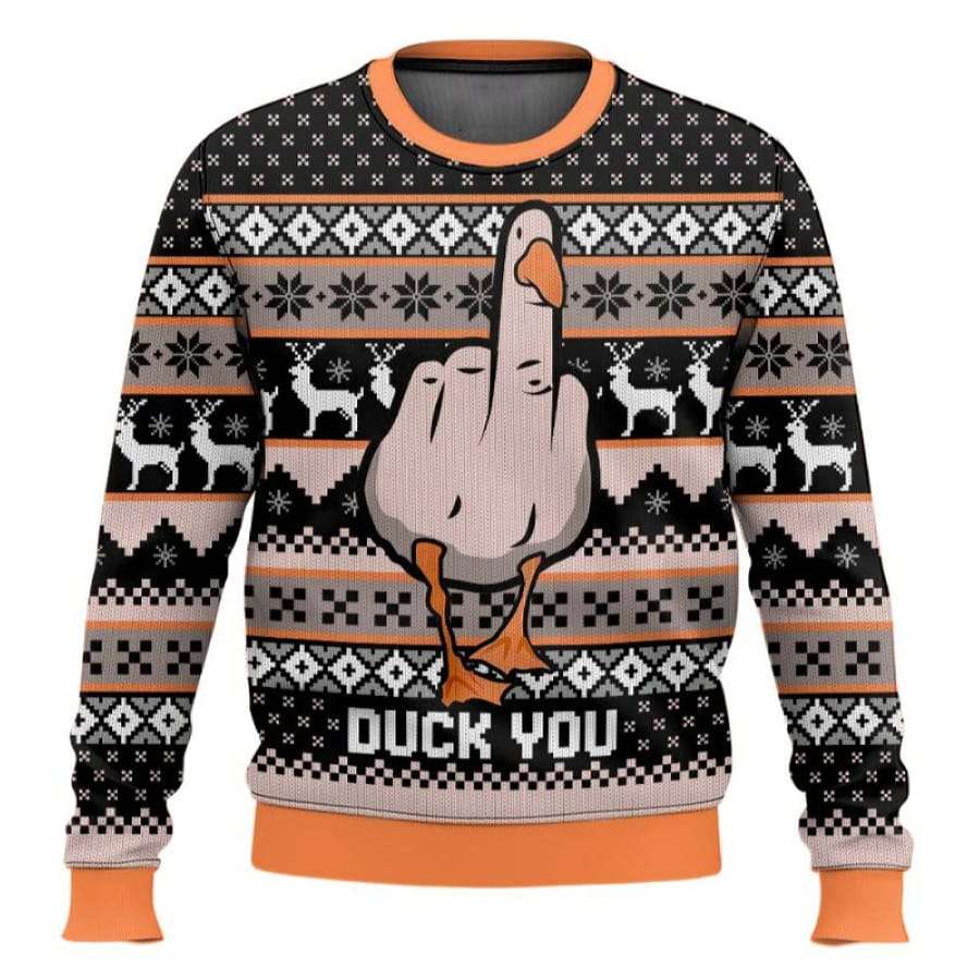 Duck You Funny Christmas Ugly Sweater Duck You Funny Christmas Ugly Sweater