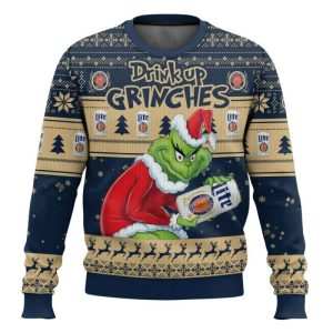 Drink Up Grnches Miller Lite Ugly Christmas Sweater